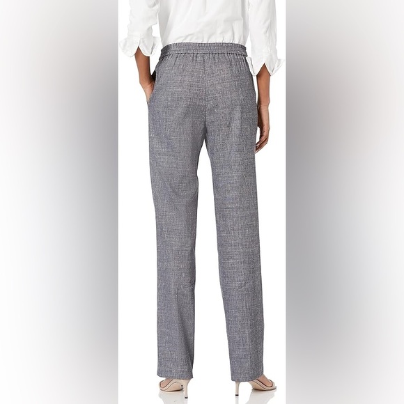 THEORY Linen Blend Straight Leg Pants - Picture 2 of 6